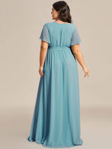 ever LEORA|A-Line Pleated Tie-Waist Evening Dress