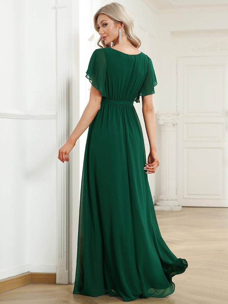 ever LEORA|Flowy Pleated A-Line Chiffon Tie-Waist Bridesmaid Dress