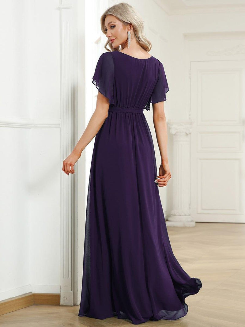 ever LEORA|Flowy Pleated A-Line Chiffon Tie-Waist Bridesmaid Dress