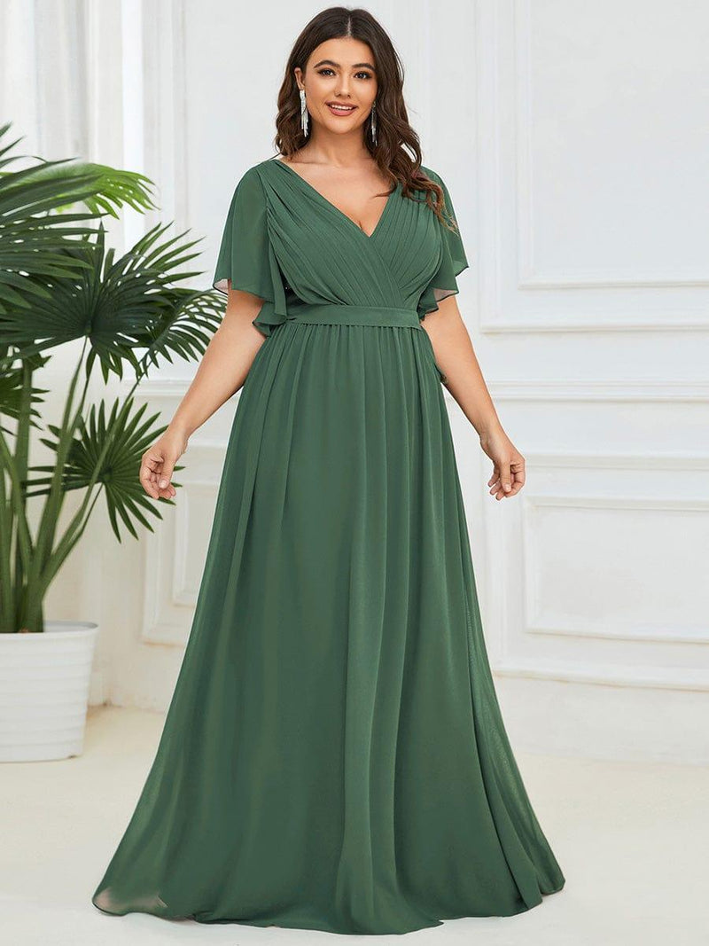 ever LEORA|Flowy Pleated A-Line Chiffon Tie-Waist Bridesmaid Dress