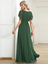 ever LEORA|Flowy Pleated A-Line Chiffon Tie-Waist Bridesmaid Dress