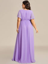 ever LEORA|Flowy Pleated A-Line Chiffon Tie-Waist Bridesmaid Dress