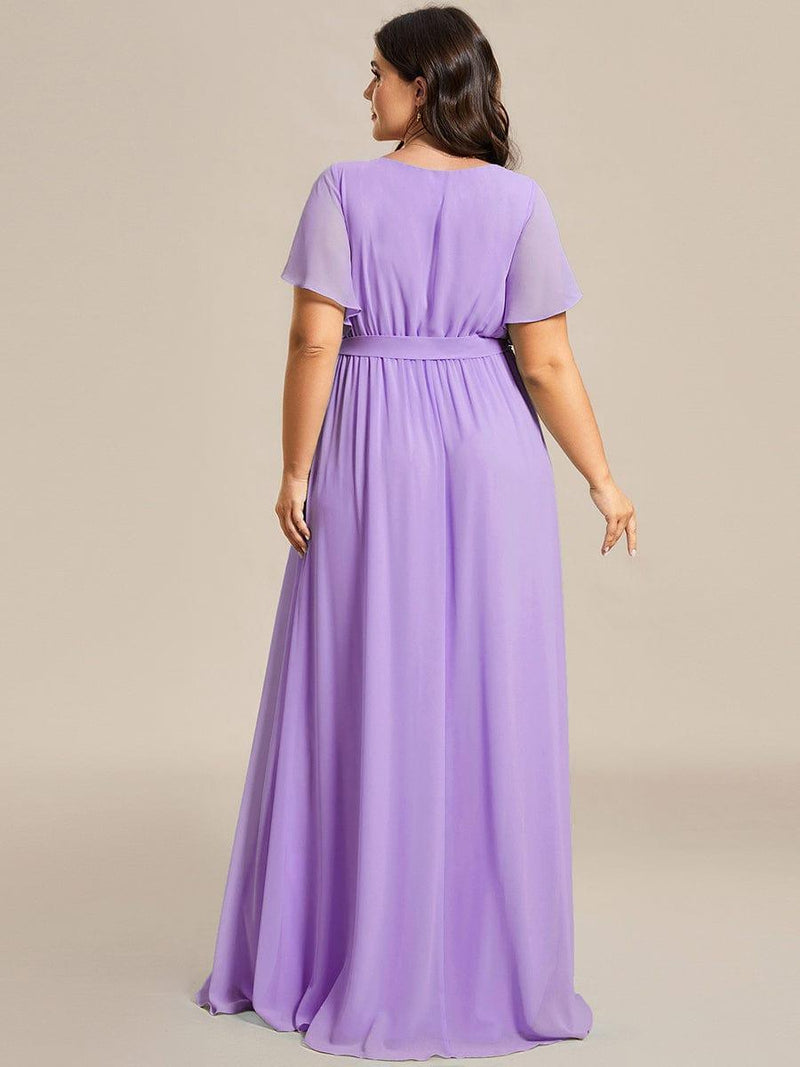 ever LEORA|Flowy Pleated A-Line Chiffon Tie-Waist Bridesmaid Dress
