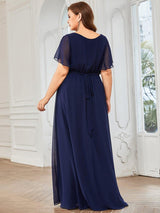 ever LEORA|Flowy Pleated A-Line Chiffon Tie-Waist Bridesmaid Dress