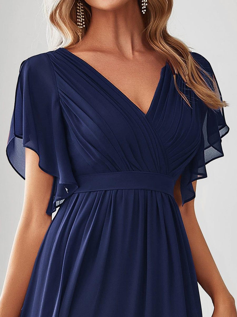 ever LEORA|Flowy Pleated A-Line Chiffon Tie-Waist Bridesmaid Dress