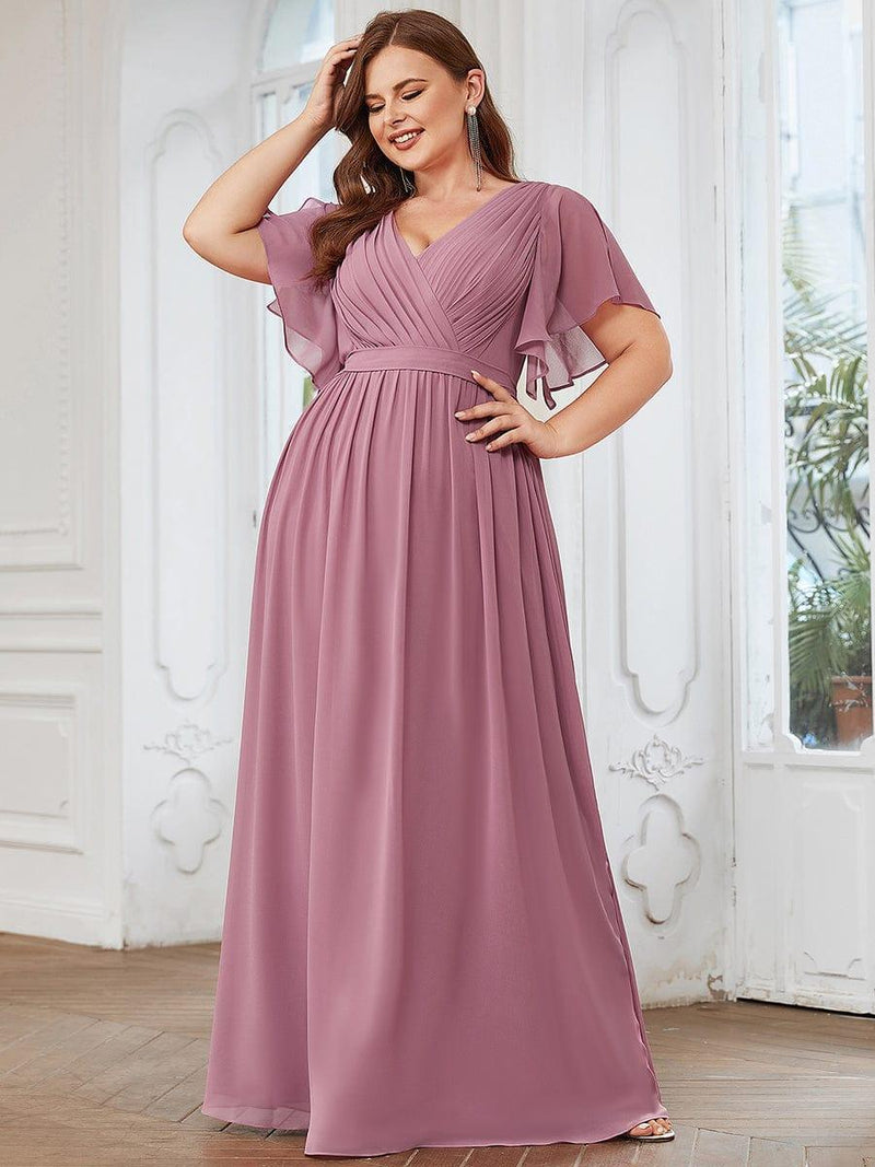 ever LEORA|Flowy Pleated A-Line Chiffon Tie-Waist Bridesmaid Dress