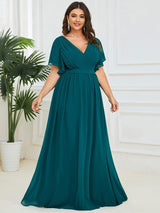 ever LEORA|Flowy Pleated A-Line Chiffon Tie-Waist Bridesmaid Dress