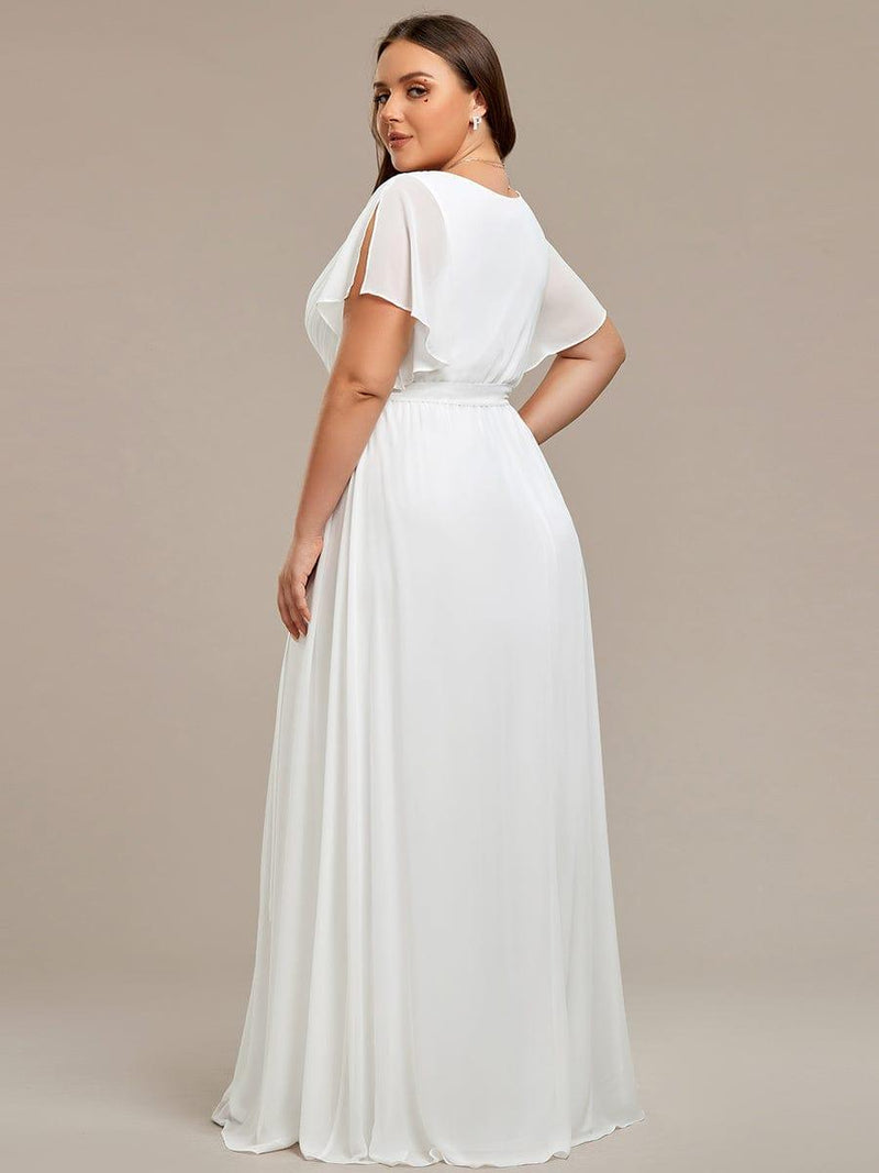 ever LEORA|A-Line Pleated Tie-Waist Evening Dress