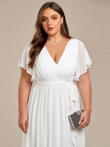 ever LEORA|Flowy Pleated A-Line Chiffon Tie-Waist Bridesmaid Dress