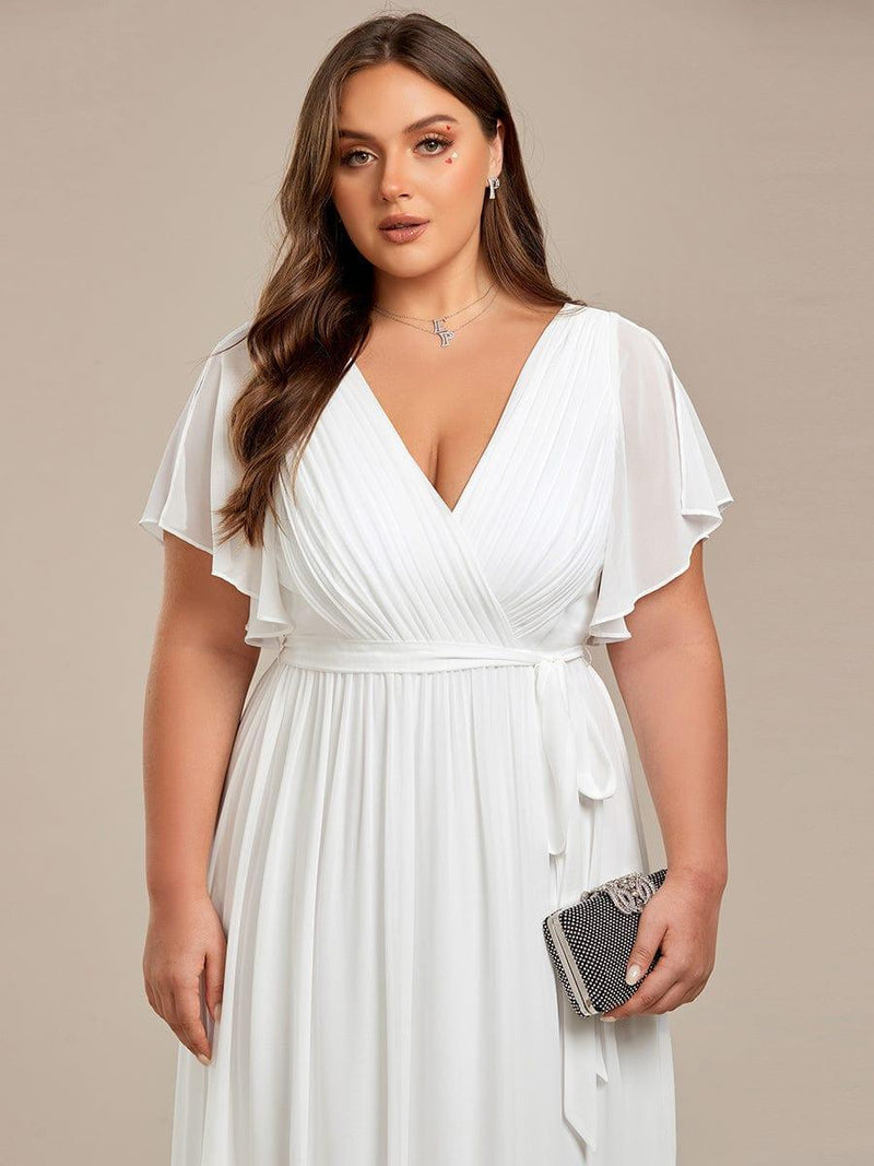 ever LEORA|Flowy Pleated A-Line Chiffon Tie-Waist Bridesmaid Dress