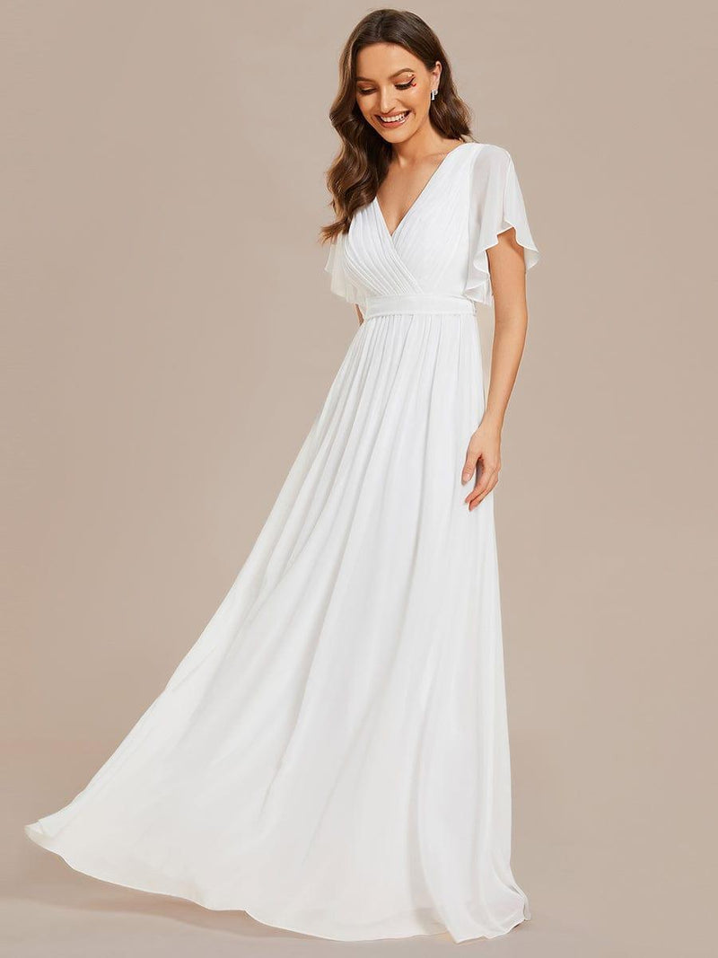 ever LEORA|A-Line Pleated Tie-Waist Evening Dress