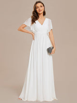 ever LEORA|Flowy Pleated A-Line Chiffon Tie-Waist Bridesmaid Dress