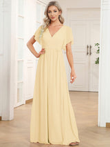 ever LEORA|Flowy Pleated A-Line Chiffon Tie-Waist Bridesmaid Dress
