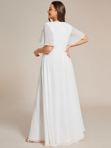 ever IVYROSE|Ruffles Sleeve A-Line Chiffon Waist Applique Maxi Formal Evening Dress