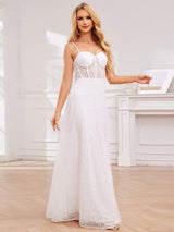ever TAYTUM|Elegant Sequin Spaghetti Strap See-Through Formal Evening Dress