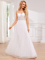 ever TAYTUM|Elegant Sequin Spaghetti Strap See-Through Formal Evening Dress