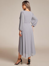 ever BRIAR|3/4 Sleeves Asymmetrical Hem A-Line Midi Wedding Guest Dress