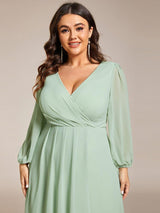 ever BRIAR|3/4 Sleeves Asymmetrical Hem A-Line Midi Wedding Guest Dress