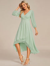 ever BRIAR|3/4 Sleeves Asymmetrical Hem A-Line Midi Wedding Guest Dress