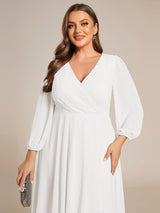ever BRIAR|3/4 Sleeves Asymmetrical Hem A-Line Midi Wedding Guest Dress