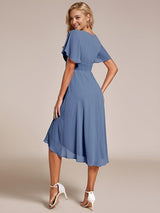 ever EDEN|Flowy Chiffon Round Neckline A-Line Knee Length Wedding Guest Dress