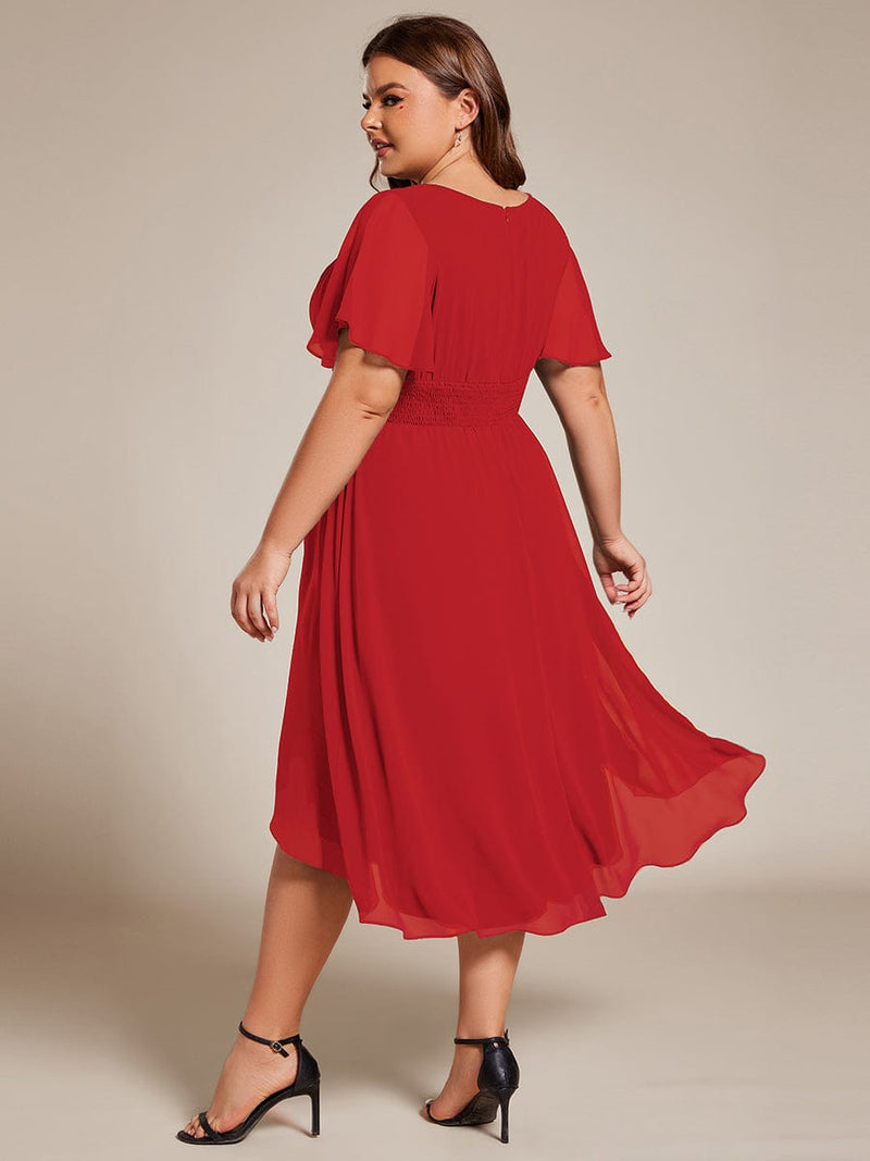 ever EDEN|Flowy Chiffon Round Neckline A-Line Knee Length Wedding Guest Dress