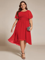 ever EDEN|Flowy Chiffon Round Neckline A-Line Knee Length Wedding Guest Dress
