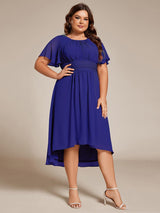 ever EDEN|Flowy Chiffon Round Neckline A-Line Knee Length Wedding Guest Dress