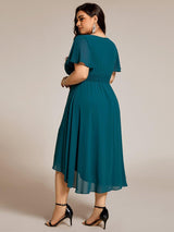 ever EDEN|Flowy Chiffon Round Neckline A-Line Knee Length Wedding Guest Dress