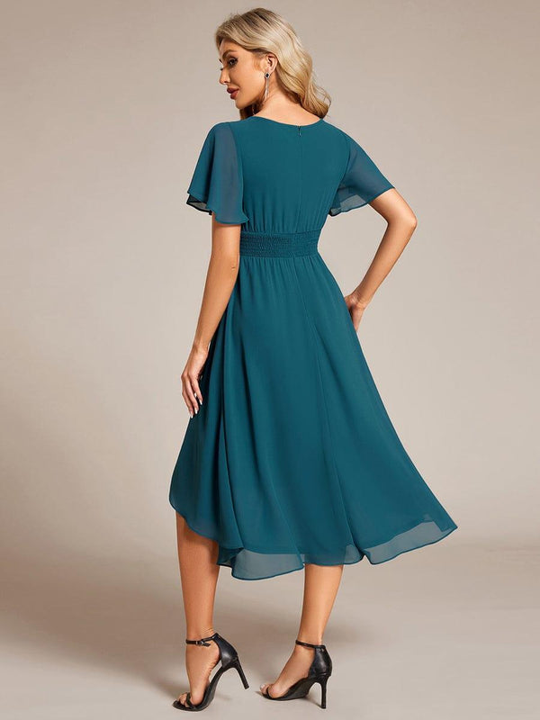 ever EDEN|Flowy Chiffon Round Neckline A-Line Knee Length Wedding Guest Dress