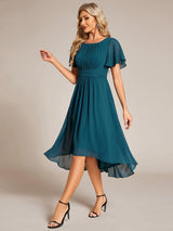 ever EDEN|Flowy Chiffon Round Neckline A-Line Knee Length Wedding Guest Dress