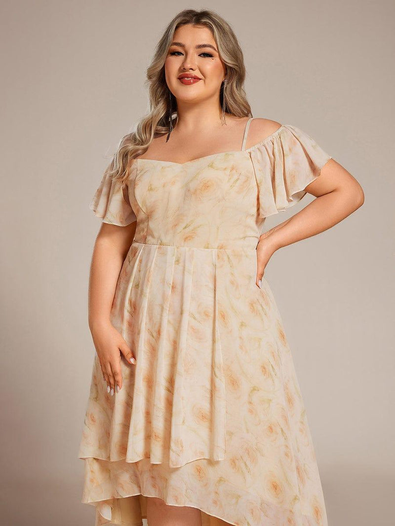 ever JORDANE|Spaghetti Strap Cold Shoulder Chiffon A-Line Midi Wedding Guest Dress