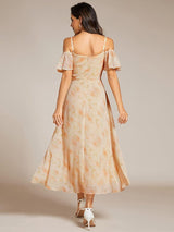 ever JORDANE|Spaghetti Strap Cold Shoulder Chiffon A-Line Midi Wedding Guest Dress