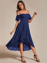 ever JORDANE|Spaghetti Strap Cold Shoulder Chiffon A-Line Midi Wedding Guest Dress
