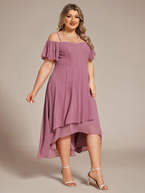 ever JORDANE|Spaghetti Strap Cold Shoulder Chiffon A-Line Midi Wedding Guest Dress