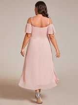 ever JORDANE|Spaghetti Strap Cold Shoulder Chiffon A-Line Midi Wedding Guest Dress