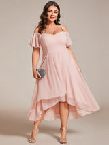 ever JORDANE|Spaghetti Strap Cold Shoulder Chiffon A-Line Midi Wedding Guest Dress