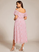 ever JORDANE|Spaghetti Strap Cold Shoulder Chiffon A-Line Midi Wedding Guest Dress