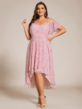 ever JORDANE|Spaghetti Strap Cold Shoulder Chiffon A-Line Midi Wedding Guest Dress