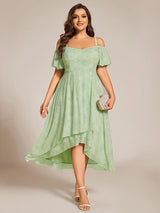 ever JORDANE|Spaghetti Strap Cold Shoulder Chiffon A-Line Midi Wedding Guest Dress