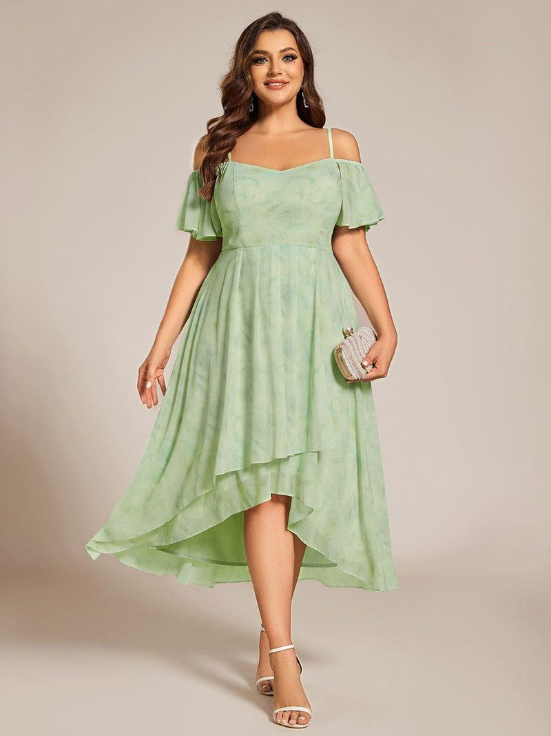 ever JORDANE|Spaghetti Strap Cold Shoulder Chiffon A-Line Midi Wedding Guest Dress