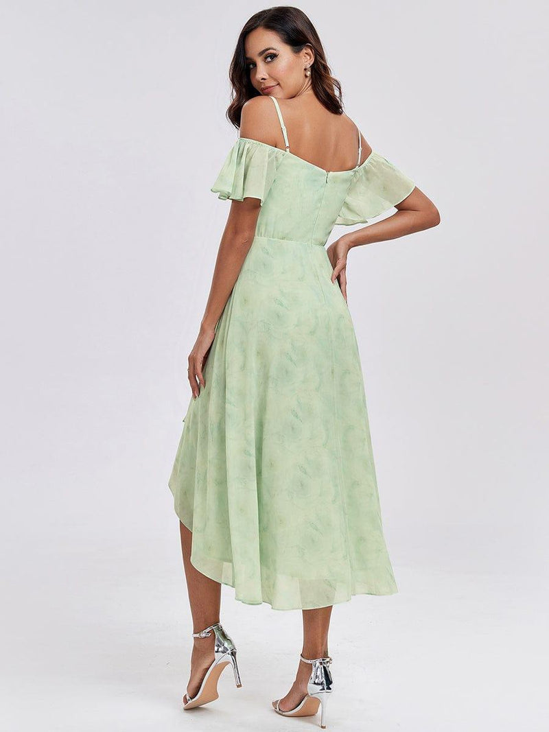 ever JORDANE|Spaghetti Strap Cold Shoulder Chiffon A-Line Midi Wedding Guest Dress