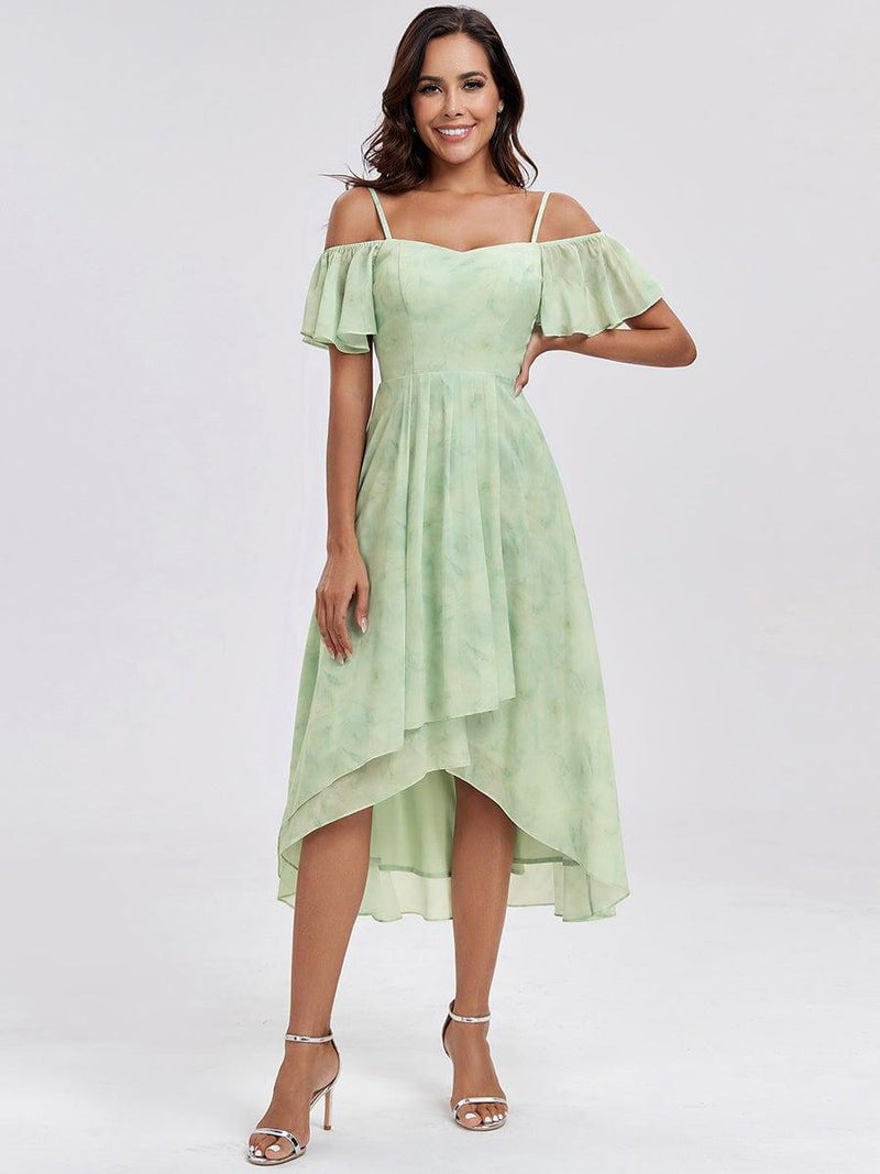 ever JORDANE|Spaghetti Strap Cold Shoulder Chiffon A-Line Midi Wedding Guest Dress