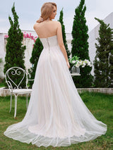 ESPÉRIS'S BRIDE|Strapless Corset See-Through Back Lace-Up A-Line Wedding Dress