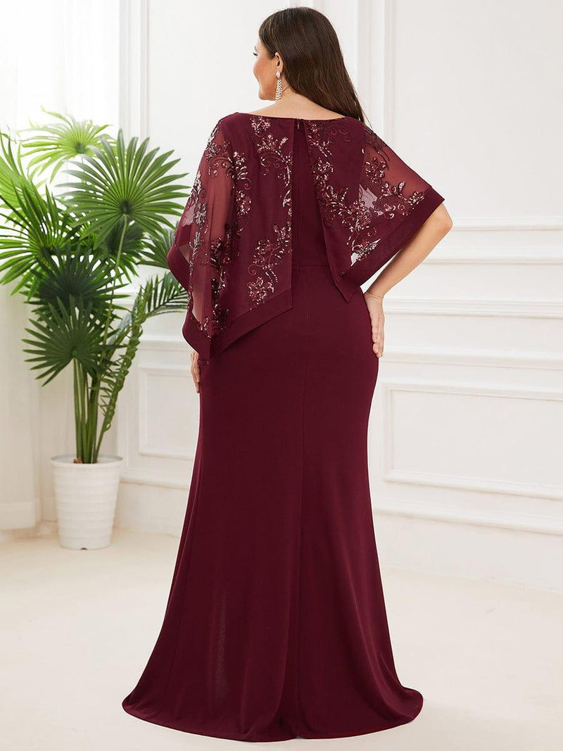 ever CELINE|Lace Sequin Shirt Bodycon Floor-Length Mother DressZola