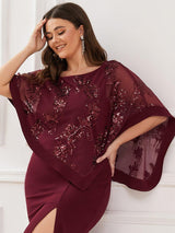 ever CELINE|Lace Sequin Shirt Bodycon Floor-Length Mother DressZola