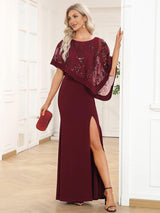 ever CELINE|Lace Sequin Shirt Bodycon Floor-Length Mother DressZola