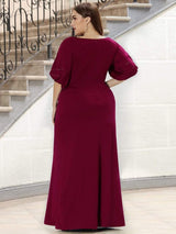 ever VICOTIRE|Trendy Round Neck Bodycon Wedding Guest Dress with Sleeves