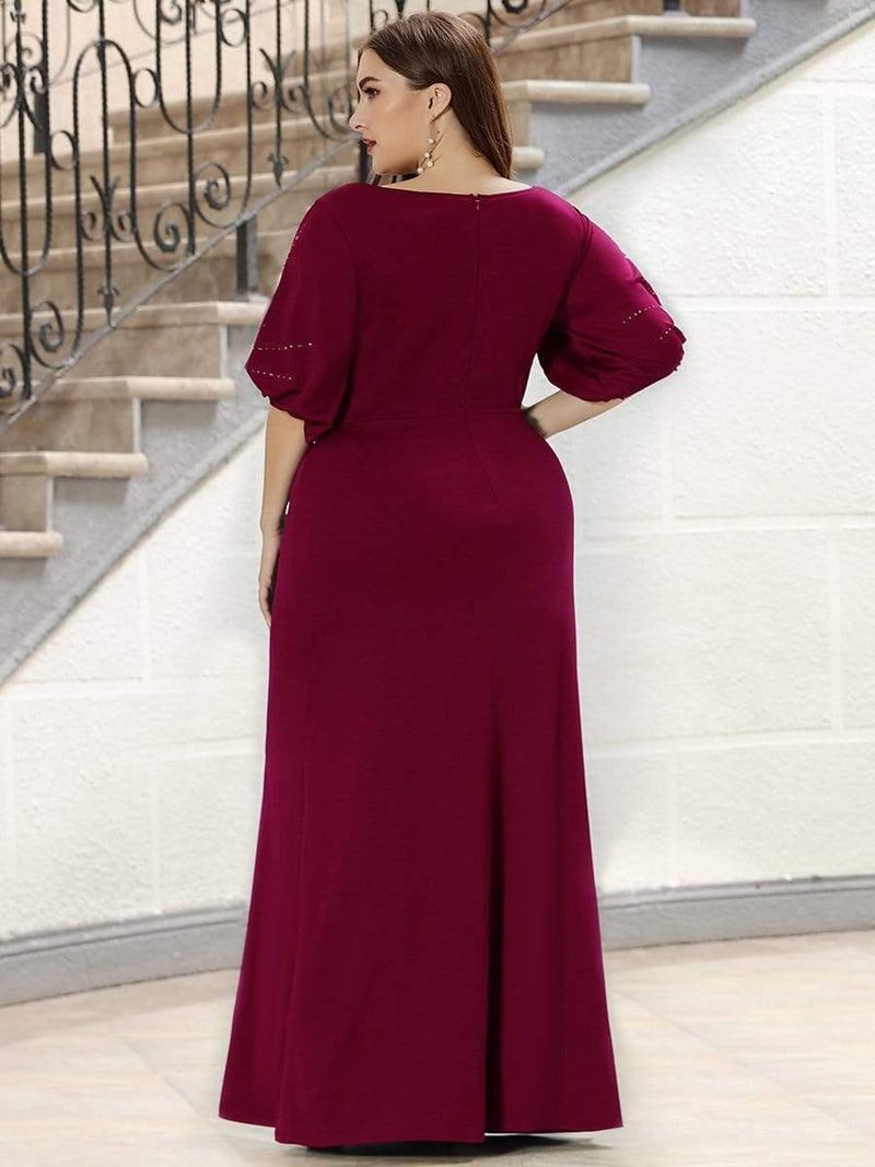 ever VICOTIRE|Trendy Round Neck Bodycon Wedding Guest Dress with Sleeves