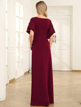 ever VICOTIRE|Trendy Round Neck Bodycon Wedding Guest Dress with Sleeves